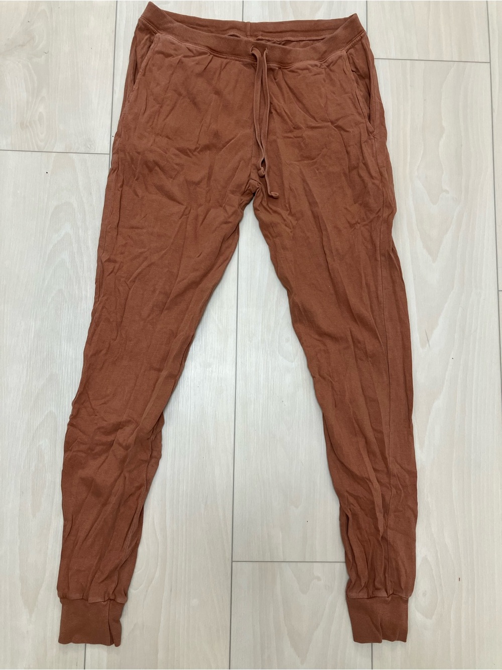 American Apparel Rust Brown Drawstring Jogger Pants - Heavy Jersey Collection